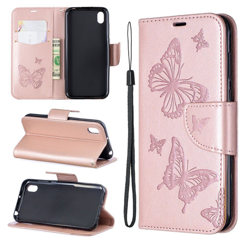 Imprint Butterfly Leather Wallet Case for Huawei Y5 (2019) / Honor 8S