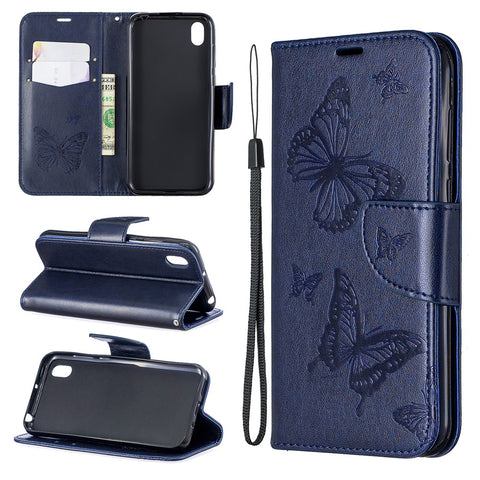 Imprint Butterfly Leather Wallet Case for Huawei Y5 (2019) / Honor 8S