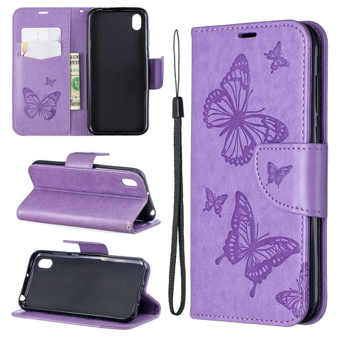 Imprint Butterfly Leather Wallet Case for Huawei Y5 (2019) / Honor 8S
