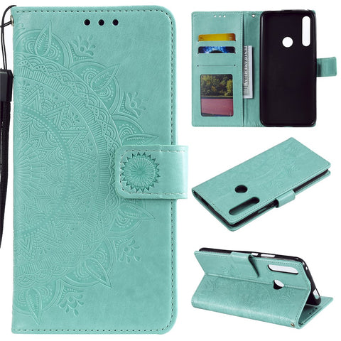 Imprint Flower Leather Wallet Case for Huawei Honor 9X (Global)/P Smart Z / Y9 Prime 2019/ Enjoy 10 Plus