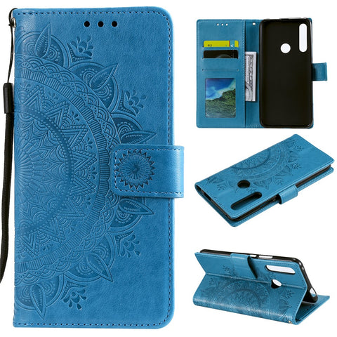 Imprint Flower Leather Wallet Case for Huawei Honor 9X (Global)/P Smart Z / Y9 Prime 2019/ Enjoy 10 Plus