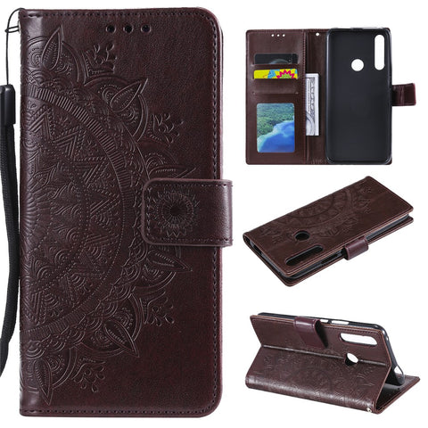 Imprint Flower Leather Wallet Case for Huawei Honor 9X (Global)/P Smart Z / Y9 Prime 2019/ Enjoy 10 Plus