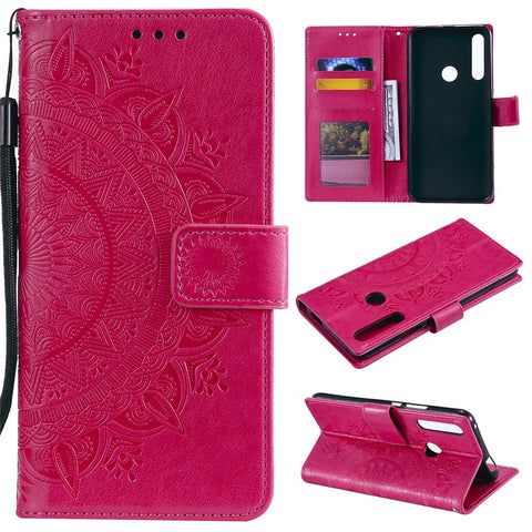 Imprint Flower Leather Wallet Case for Huawei Honor 9X (Global)/P Smart Z / Y9 Prime 2019/ Enjoy 10 Plus