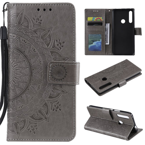 Imprint Flower Leather Wallet Case for Huawei Honor 9X (Global)/P Smart Z / Y9 Prime 2019/ Enjoy 10 Plus