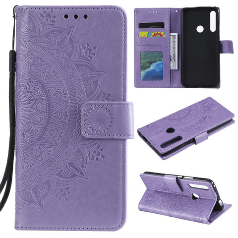 Imprint Flower Leather Wallet Case for Huawei Honor 9X (Global)/P Smart Z / Y9 Prime 2019/ Enjoy 10 Plus