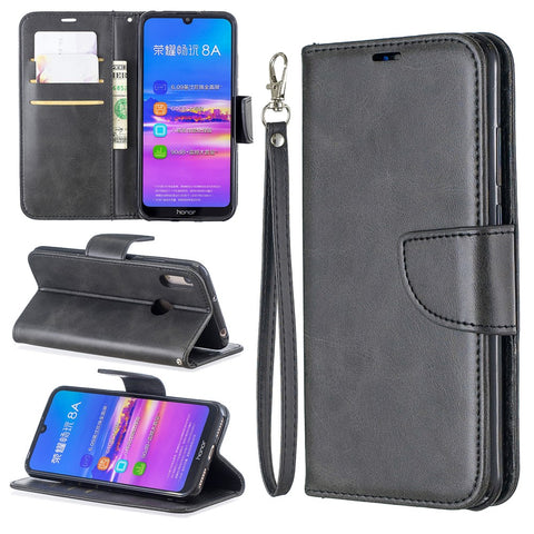PU Leather Phone Case for Huawei Y6 (2019, with Fingerprint Sensor)/Y6 Prime (2019)/Honor 8A