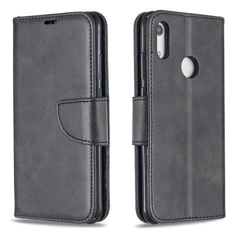 PU Leather Phone Case for Huawei Y6 (2019, with Fingerprint Sensor)/Y6 Prime (2019)/Honor 8A