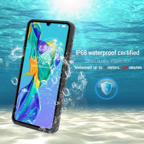 REDPEPPER IP68 Waterproof Phone Protective Cover Case for Huawei P30 Pro [Support Fingerprint Unlock] [Clear Back]