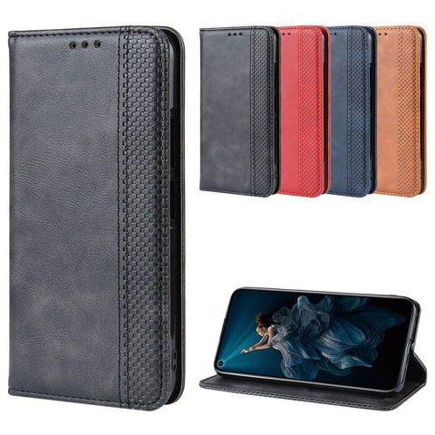 Auto-absorbed Vintage Leather Wallet Phone Cover for Huawei Honor 20 Pro