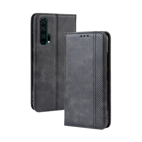 Auto-absorbed Vintage Leather Wallet Phone Cover for Huawei Honor 20 Pro