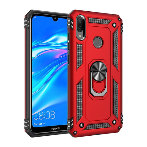 TPU+PC+Metal Hybrid Phone Shell with Kickstand for Huawei Y7 (2019)