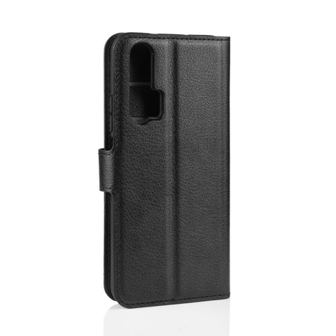 Litchi Skin Wallet Leather Stand Phone Shell for Huawei Honor 20 Pro