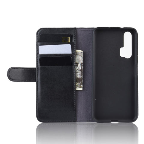 For Huawei Honor 20 Pro Phone Cases Genuine Split Leather Wallet Mobile Cover Stand