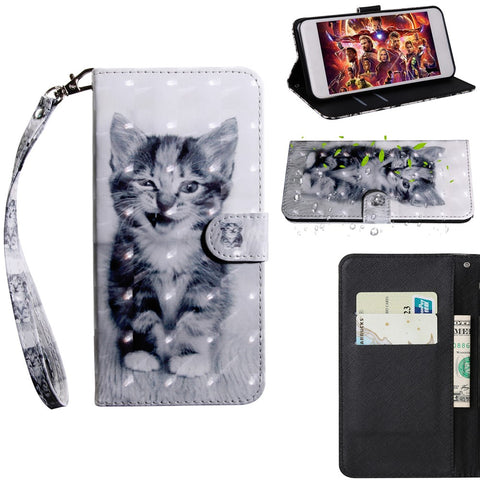 Pattern Printing Light Spot Decor Leather Wallet Phone Cover for Huawei Honor 20 Lite