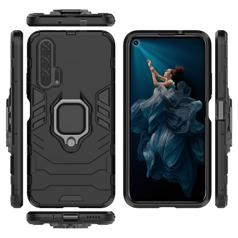 Rotatable Ring Kickstand Cool Armor PC TPU Hybrid Phone Shell for Huawei Honor 20 Pro