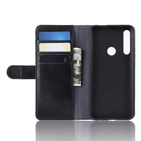 For Huawei Honor 9X (Global) / P Smart Z / Y9 Prime 2019 / nova 5i Phone Cases Genuine Split Leather Wallet Mobile Cover Stand