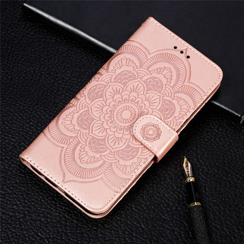 For Huawei P20 lite (2019) / nova 5i Imprint Mandala Flower Leather Wallet Shell
