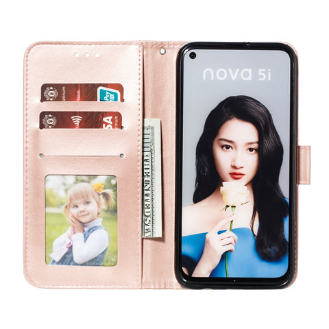 For Huawei P20 lite (2019) / nova 5i Imprint Mandala Flower Leather Wallet Shell