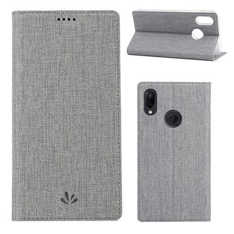 VILI DMX Cross Texture Card Holder Leather Stand Case for Huawei P Smart Z