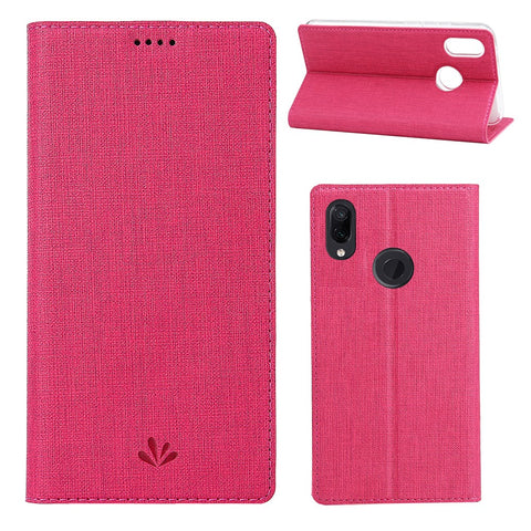 VILI DMX Cross Texture Card Holder Leather Stand Case for Huawei P Smart Z