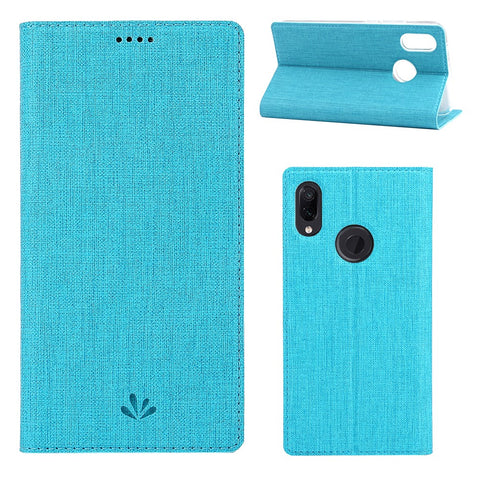 VILI DMX Cross Texture Card Holder Leather Stand Case for Huawei P Smart Z