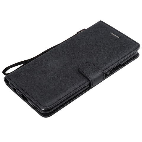 For Huawei Honor 9X (Global) /  P Smart Z / Y9 Prime 2019 / Enjoy 10 Plus Case Solid Color Leather Mobile Cover Wallet Stand with Strap