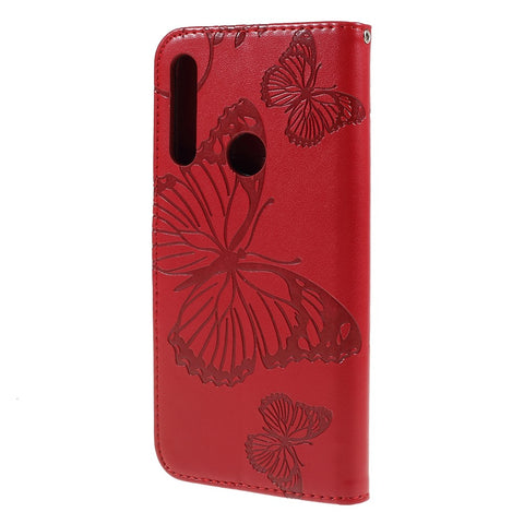 For Huawei Honor 9X (Global) / P Smart Z / Y9 Prime 2019 / Enjoy 10 Plus Wallet Case Floral Butterfly Imprinted Leather Phone Cover Stand