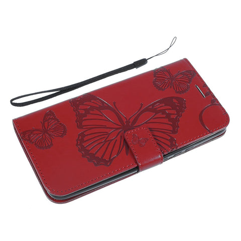 For Huawei Honor 9X (Global) / P Smart Z / Y9 Prime 2019 / Enjoy 10 Plus Wallet Case Floral Butterfly Imprinted Leather Phone Cover Stand