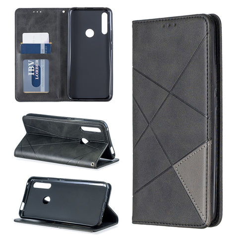Geometric Pattern Leather Card Holder Protective Case for Huawei Honor 9X (Global) /  P Smart Z / Y9 Prime 2019 / Enjoy 10 Plus