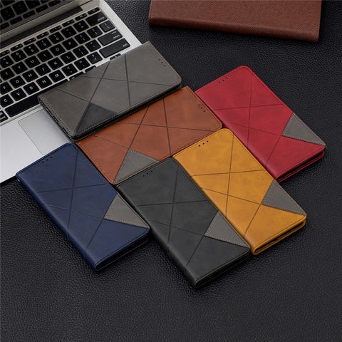 Geometric Pattern Leather Card Holder Protective Case for Huawei Honor 9X (Global) /  P Smart Z / Y9 Prime 2019 / Enjoy 10 Plus