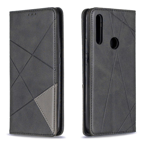 Geometric Pattern Leather Card Holder Protective Case for Huawei Honor 9X (Global) /  P Smart Z / Y9 Prime 2019 / Enjoy 10 Plus