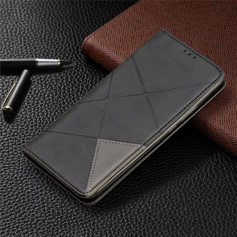 Geometric Pattern Leather Card Holder Protective Case for Huawei Honor 9X (Global) /  P Smart Z / Y9 Prime 2019 / Enjoy 10 Plus