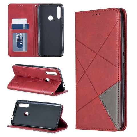 Geometric Pattern Leather Card Holder Protective Case for Huawei Honor 9X (Global) /  P Smart Z / Y9 Prime 2019 / Enjoy 10 Plus