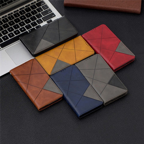 Geometric Pattern Leather Card Holder Case for Huawei Y5 (2019) / Honor 8S