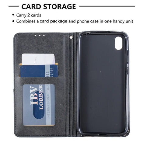 Geometric Pattern Leather Card Holder Case for Huawei Y5 (2019) / Honor 8S
