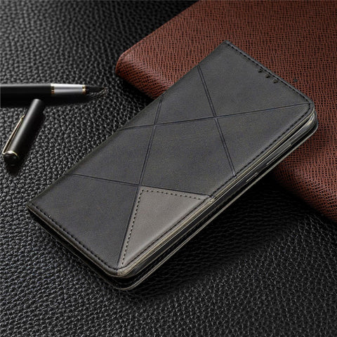 Geometric Pattern Leather Card Holder Case for Huawei Y5 (2019) / Honor 8S