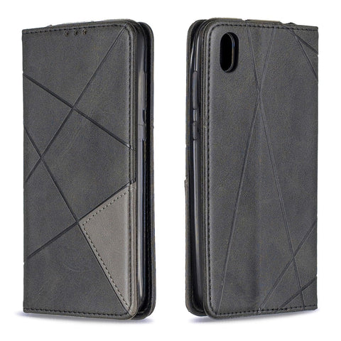 Geometric Pattern Leather Card Holder Case for Huawei Y5 (2019) / Honor 8S