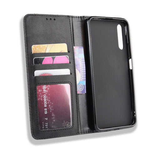 Vintage Style Leather Wallet Phone Shell for Huawei Honor 9X (For China)/9X Pro