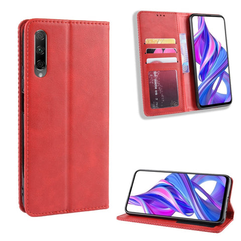 Vintage Style Leather Wallet Phone Shell for Huawei Honor 9X (For China)/9X Pro