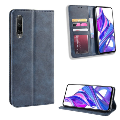 Vintage Style Leather Wallet Phone Shell for Huawei Honor 9X (For China)/9X Pro