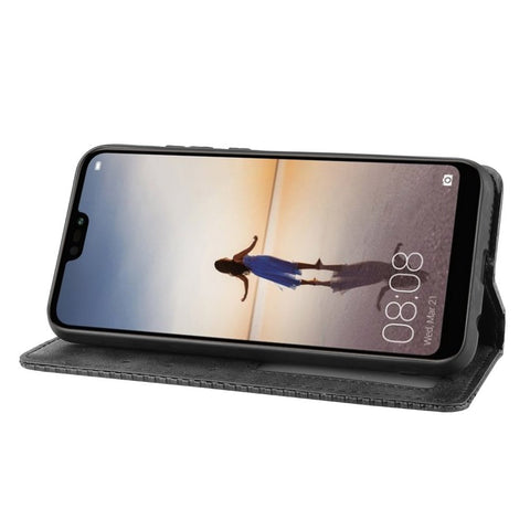 Vintage Style Magnetic Leather Wallet Protective Cell Phone Cover Case for Huawei P20 Lite (2018) / Nova 3e