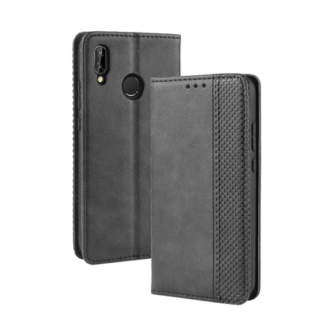 Vintage Style Magnetic Leather Wallet Protective Cell Phone Cover Case for Huawei P20 Lite (2018) / Nova 3e