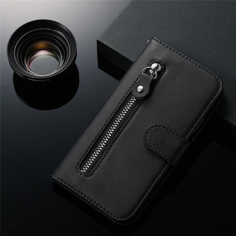 Zipper Wallet Leather Stand Phone Casing for Huawei Y5 (2019) / Honor 8S