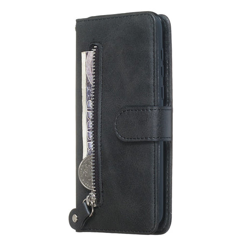 Zipper Wallet Leather Stand Phone Casing for Huawei Y5 (2019) / Honor 8S