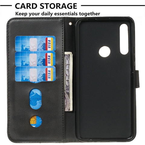 Zipper Pocket Flip Leather Wallet Case for Huawei Honor 9X (Global)/ P Smart Z/Y9 Prime/ Enjoy 10 Plus