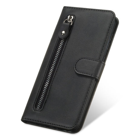Zipper Pocket Flip Leather Wallet Case for Huawei Honor 9X (Global)/ P Smart Z/Y9 Prime/ Enjoy 10 Plus