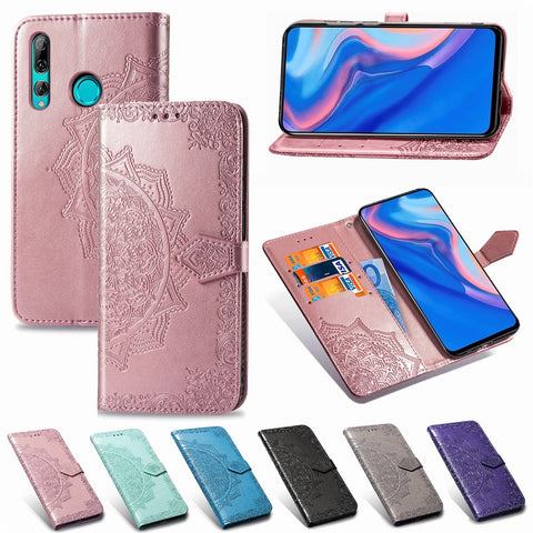Embossed Mandala Flower Leather Wallet Phone Case for Huawei Honor 9X (Global)/ Y9 Prime 2019 / Enjoy 10 Plus