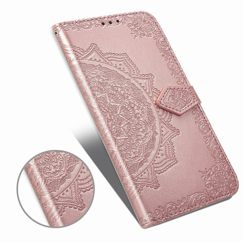 Embossed Mandala Flower Leather Wallet Phone Case for Huawei Honor 9X (Global)/ Y9 Prime 2019 / Enjoy 10 Plus