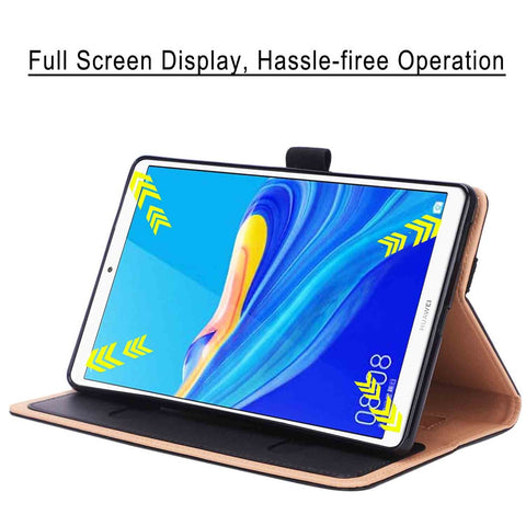 Leather Stand Card Holder Tablet Case with Elastic Band for Huawei MediaPad M6 8.4-inch
