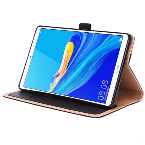 Leather Stand Card Holder Tablet Case with Elastic Band for Huawei MediaPad M6 8.4-inch